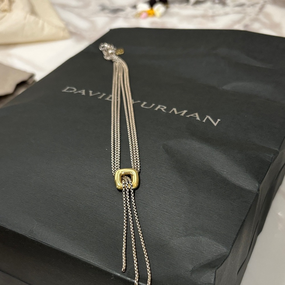 David Yurman authentic 18k Gold and sterling Silver Necklace  16 inches